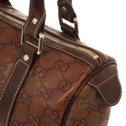 Pre Owned Gucci Guccissima Cognac Brown Leather Speedy 'Joy' Boston Satchel