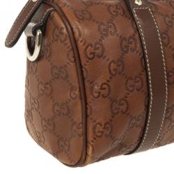 Pre Owned Gucci Guccissima Cognac Brown Leather Speedy 'Joy' Boston Satchel