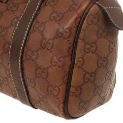 Pre Owned Gucci Guccissima Cognac Brown Leather Speedy 'Joy' Boston Satchel