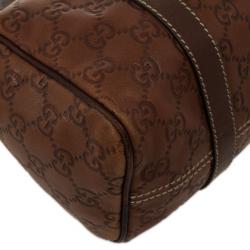 Pre Owned Gucci Guccissima Cognac Brown Leather Speedy 'Joy' Boston Satchel