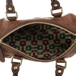 Pre Owned Gucci Guccissima Cognac Brown Leather Speedy 'Joy' Boston Satchel