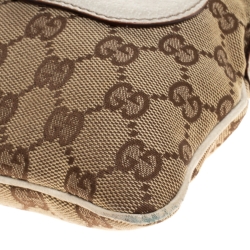 مملوكة مسبقًا حقيبة غوتشي قلاب Pelham Runway مرصعة كانفاس GG كريمية/ بيج