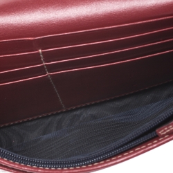 Gucci Navy Blue/Red GG Supreme Canvas with Patent Leather Trim Continental Wallet
