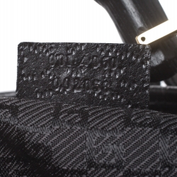 مملوكة مسبقًا حقيبة غوتشي Jackie O Bamboo جلد وكانفاس سوداء/ بنية