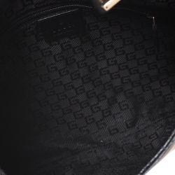 مملوكة مسبقًا حقيبة غوتشي Jackie O Bamboo جلد وكانفاس سوداء/ بنية