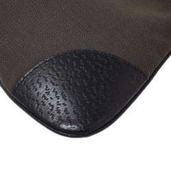 مملوكة مسبقًا حقيبة غوتشي Jackie O Bamboo جلد وكانفاس سوداء/ بنية