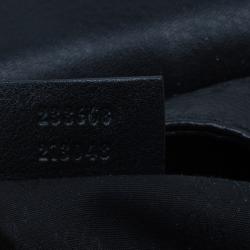 Pre Owned Gucci Black Guccissima Leather Medium Web Hobo