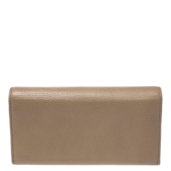 Gucci Beige Leather Soho Continental Flap Wallet