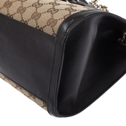 مملوكة مسبقًا Gucci Beige/Brown GG Canvas and Leather Large Emily Chain Shoulder Bag