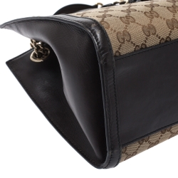 مملوكة مسبقًا Gucci Beige/Brown GG Canvas and Leather Large Emily Chain Shoulder Bag