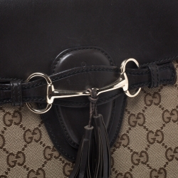 مملوكة مسبقًا Gucci Beige/Brown GG Canvas and Leather Large Emily Chain Shoulder Bag