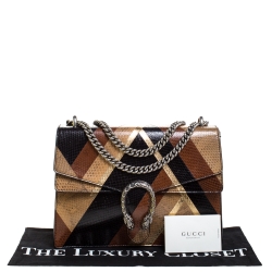 Pre Owned Gucci Tricolor Python Medium Dionysus Shoulder Bag