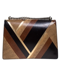 Pre Owned Gucci Tricolor Python Medium Dionysus Shoulder Bag