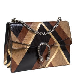 Pre Owned Gucci Tricolor Python Medium Dionysus Shoulder Bag