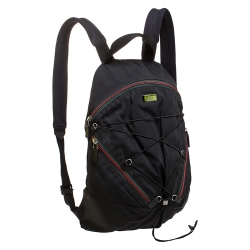 Pre Owned Gucci Black Nylon Web Zipper Line Backpack