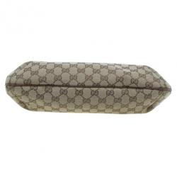 Pre Owned Gucci Brown Monogram Canvas GG Hobo Bag