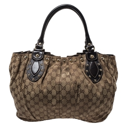 مملوكة مسبقًا Gucci Beige GG Canvas and Leather Medium Pelham Tote