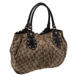 مملوكة مسبقًا Gucci Beige GG Canvas and Leather Medium Pelham Tote