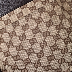 Pre Owned Gucci Beige/Brown GG Canvas and Leather Web Messenger Bag