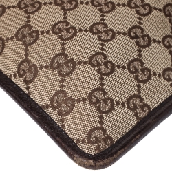 Pre Owned Gucci Beige/Brown GG Canvas and Leather Web Messenger Bag