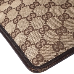 Pre Owned Gucci Beige/Brown GG Canvas and Leather Web Messenger Bag