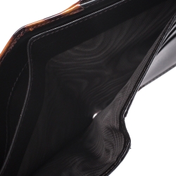 مملوكة مسبقًا Gucci Brown Tortoise Shell Patent Leather Hysteria Compact Wallet