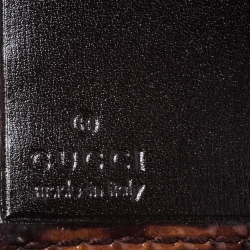 مملوكة مسبقًا Gucci Brown Tortoise Shell Patent Leather Hysteria Compact Wallet