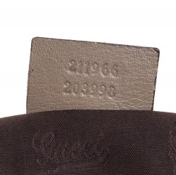 Pre Owned حقيبة غوتشي جوكي متوسطة جلدغوتشيسيما  بيج