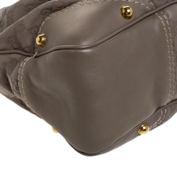 Pre Owned حقيبة غوتشي جوكي متوسطة جلدغوتشيسيما  بيج