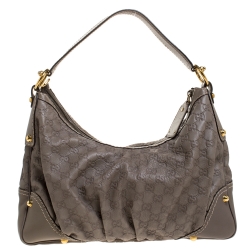 Pre Owned حقيبة غوتشي جوكي متوسطة جلدغوتشيسيما  بيج