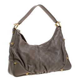 Pre Owned حقيبة غوتشي جوكي متوسطة جلدغوتشيسيما  بيج