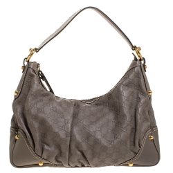 Pre Owned حقيبة غوتشي جوكي متوسطة جلدغوتشيسيما  بيج