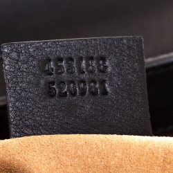 Pre Owned حقيبة غوتشي يد علوية قفل صغيرة جلد وكانفاس سوبريم GG بنية/ سوداء