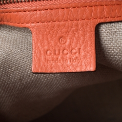 Pre Owned Gucci Beige/Orange GG Canvas and Leather Bucket Bag