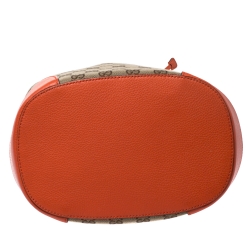 Pre Owned Gucci Beige/Orange GG Canvas and Leather Bucket Bag