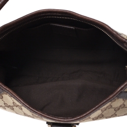 Pre Owned Gucci Beige GG Canvas and Leather Abbey D-Ring Pochette Bag