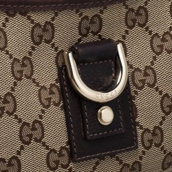 Pre Owned Gucci Beige GG Canvas and Leather Abbey D-Ring Pochette Bag