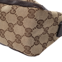 Pre Owned Gucci Beige GG Canvas and Leather Abbey D-Ring Pochette Bag