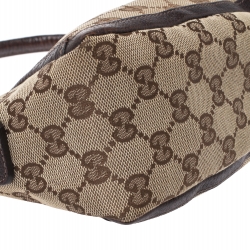 Pre Owned Gucci Beige GG Canvas and Leather Abbey D-Ring Pochette Bag
