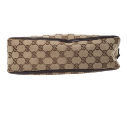 Pre Owned Gucci Beige GG Canvas and Leather Abbey D-Ring Pochette Bag