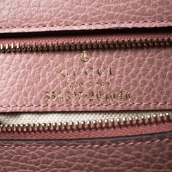 مملوكة مسبقًا Gucci Pink Leather Large Swing Shopper Tote