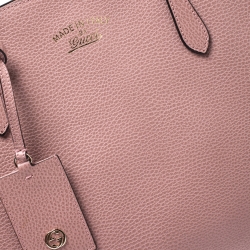 مملوكة مسبقًا Gucci Pink Leather Large Swing Shopper Tote
