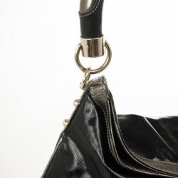 Pre Owned Gucci Black Patent Indy Hobo