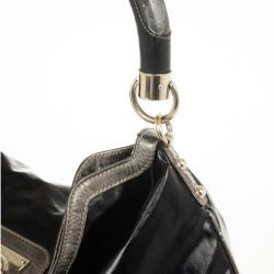 Pre Owned Gucci Black Patent Indy Hobo