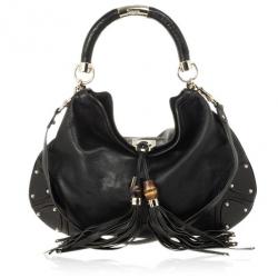 مملوكة مسبقًا Gucci Black Leather Indy Top Handle Bag
