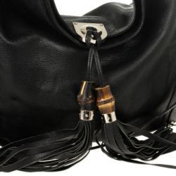 مملوكة مسبقًا Gucci Black Leather Indy Top Handle Bag