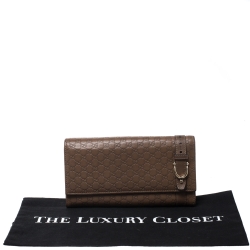 Gucci Brown Micro Guccissima Leather Nice Continental Wallet