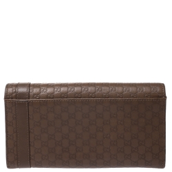 Gucci Brown Micro Guccissima Leather Nice Continental Wallet