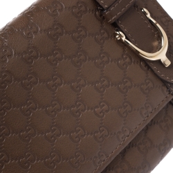 Gucci Brown Micro Guccissima Leather Nice Continental Wallet
