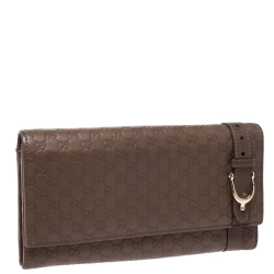 Gucci Brown Micro Guccissima Leather Nice Continental Wallet